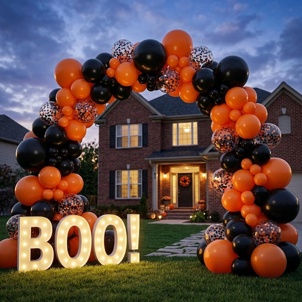62Pcs Halloween Balloons,Black and Orange Balloon for Halloween Decorations