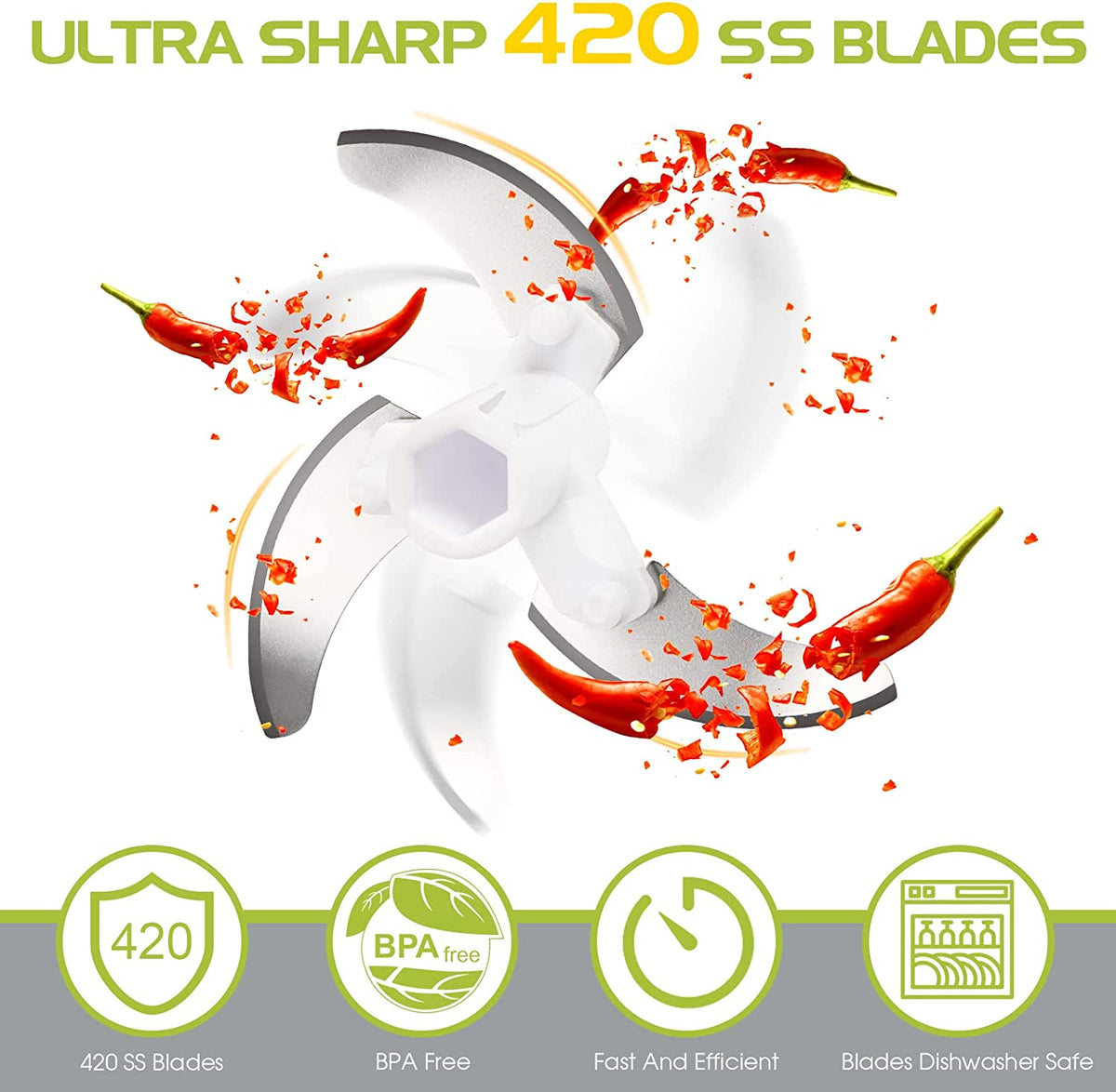 Manual Food Chopper Pull String,Hand Food Shredder,Onions Slicer Cutter Dicer,Garlic Slap Press,Manual Processor Vegetable Blender Chopping Onions (520Ml)