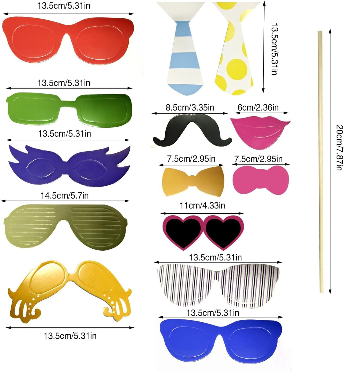 58 Pcs Funny Photo Booth Props, Selfie Props for Birthday Wedding Parties