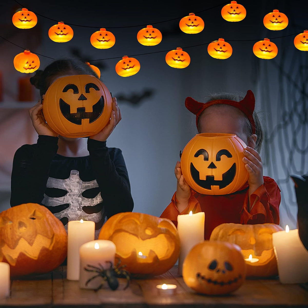 Halloween Decorations Outdoor,5M 30LED Pumpkin Halloween Lights Decor