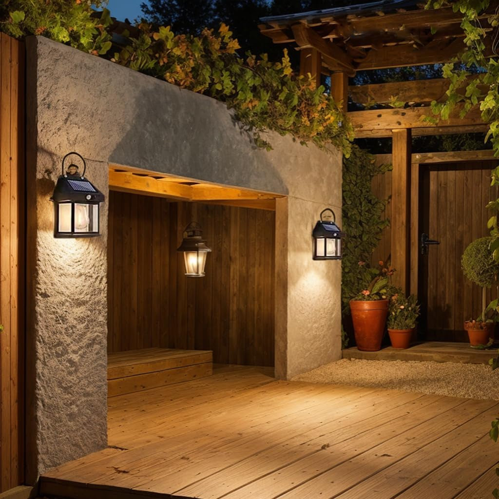  2 Pack of Solar Wall Lights with Motion Sensor