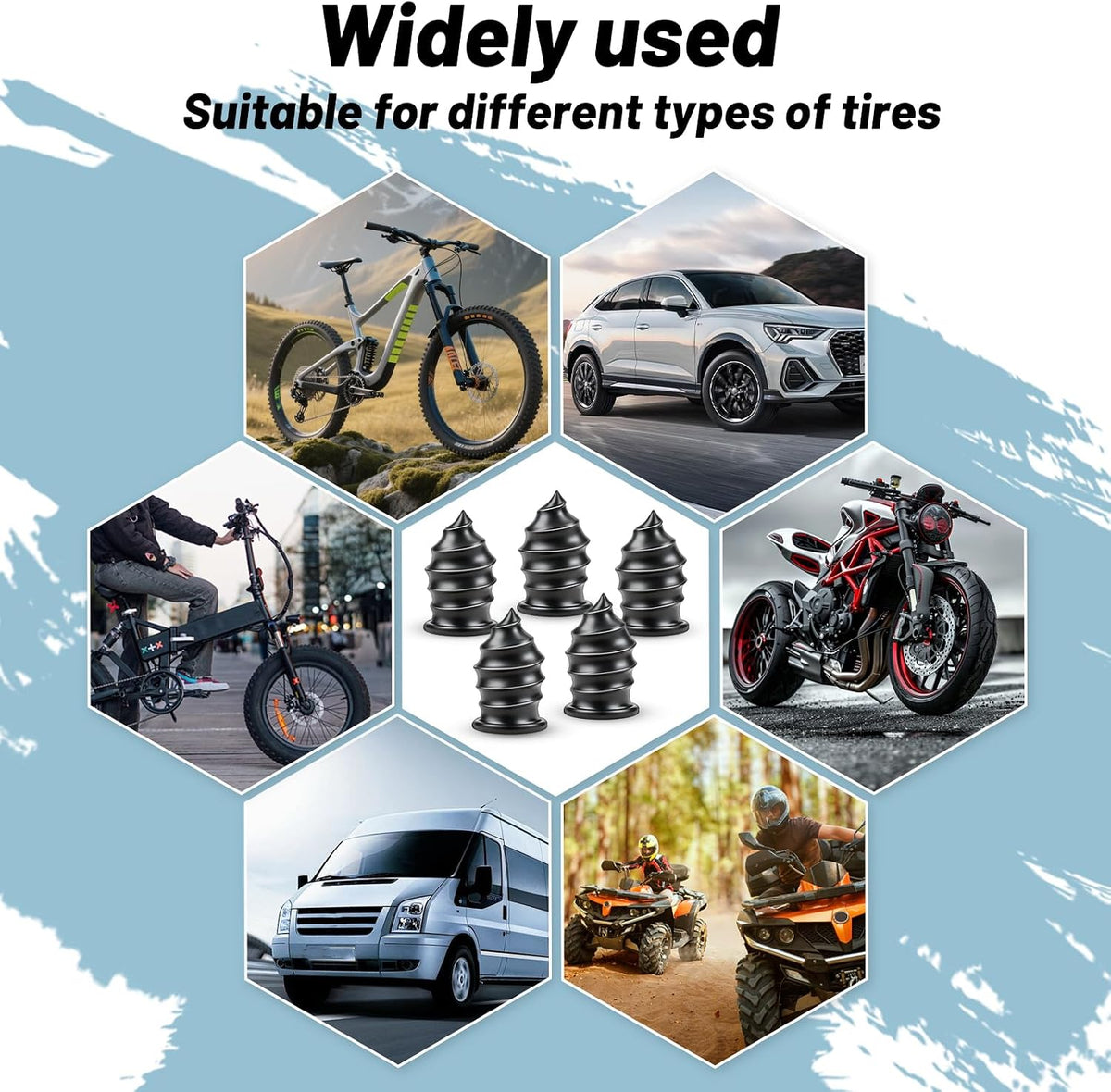 20 Pcs Tyre Repair Kit, Puncture Repair Kit with Screwdriver, Self-Service Rubber Nails Tool, Emergency Car Puncture Repair Kit for Bike Motorbike Bicycle Flat Tire Plug (10S/10L)