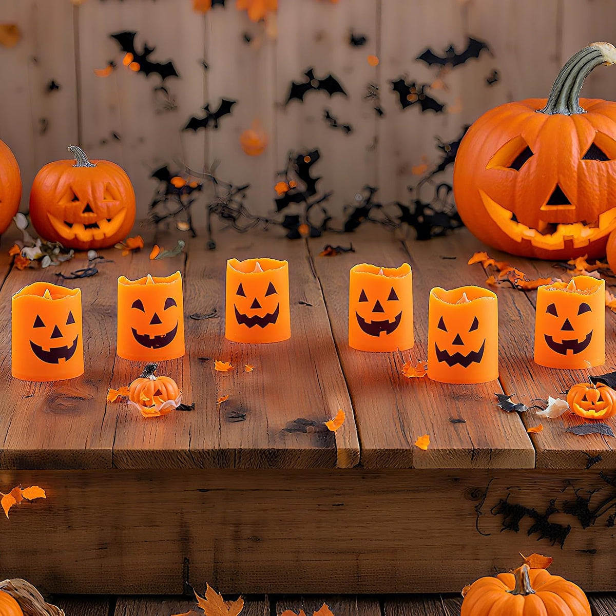 6 Pack Halloween Battery Tea Lights