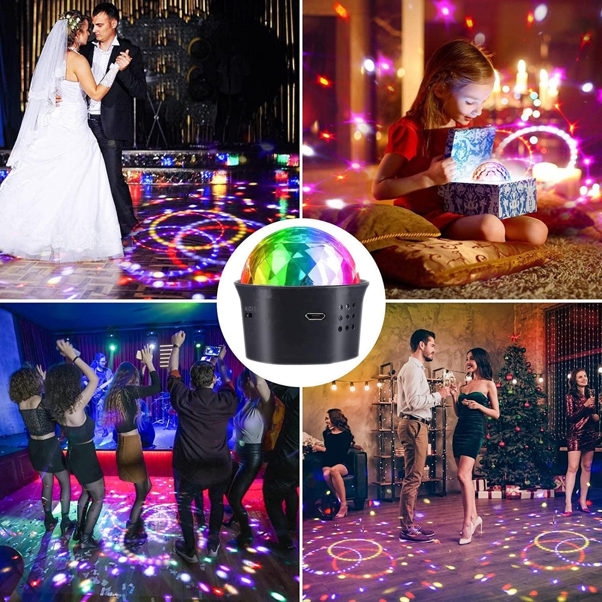 Disco Light for Parties, Sound Activated Rechargeable Mini Disco Ball Light