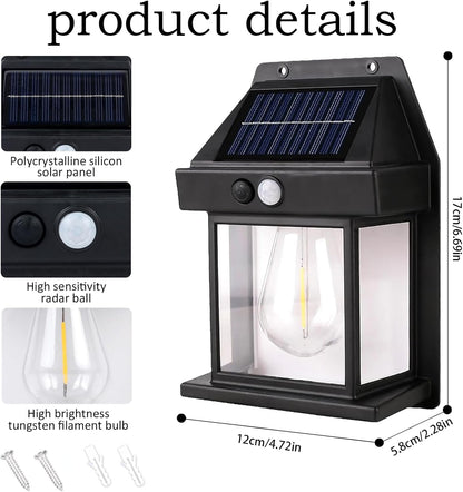  2 Pack of Solar Wall Lights with Motion Sensor