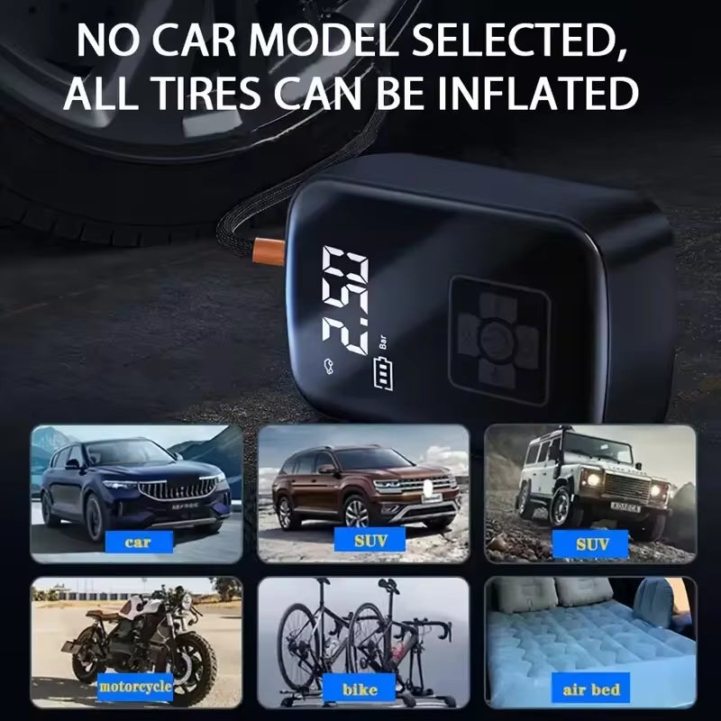 Wireless Air Pump for Car, Motorcycle & Bicycle