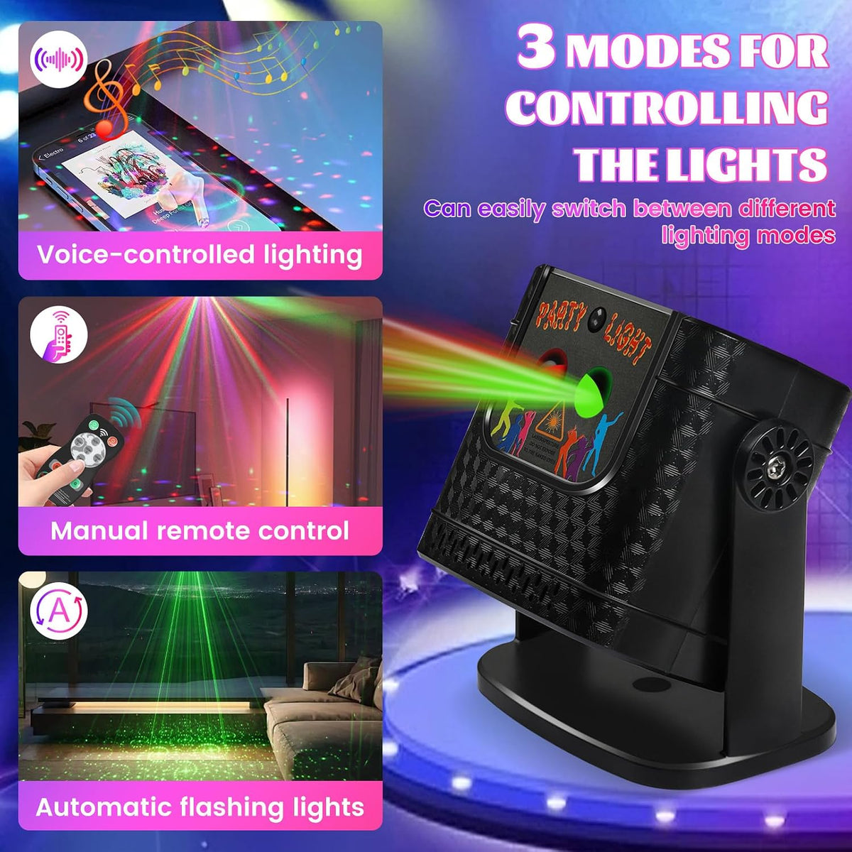 Disco Lights,  Disco Ball Light Disco Lights for Parties, 120-In-1 Mini Dj Party Lights, Remote Control & Sound Activation, Stage Lights for Home Parties Birthday KTV Bar Christmas