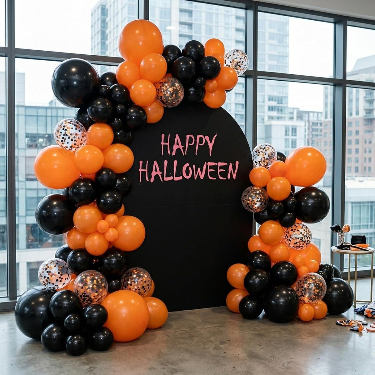 62Pcs Halloween Balloons,Black and Orange Balloon for Halloween Decorations
