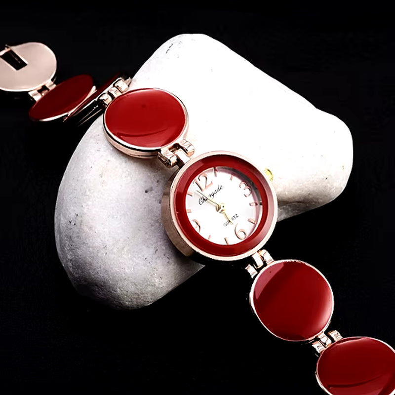 Elegant Women's Quartz Bracelet Watch – Stylish Wafer Dial for Ladies