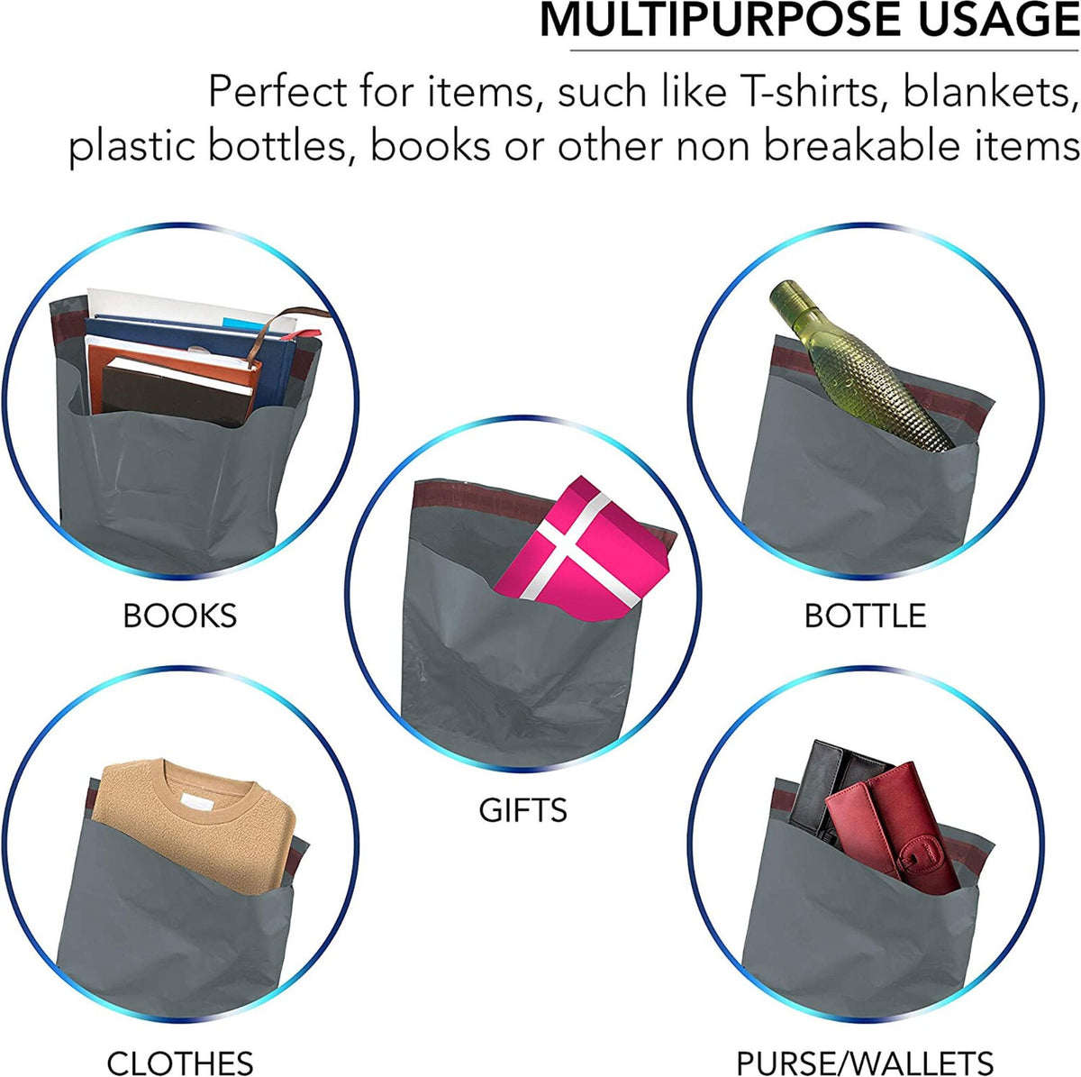 100 Mixed Mailing Bags Strong Grey Plastic Poly Postal Postage Mailers Self Seal