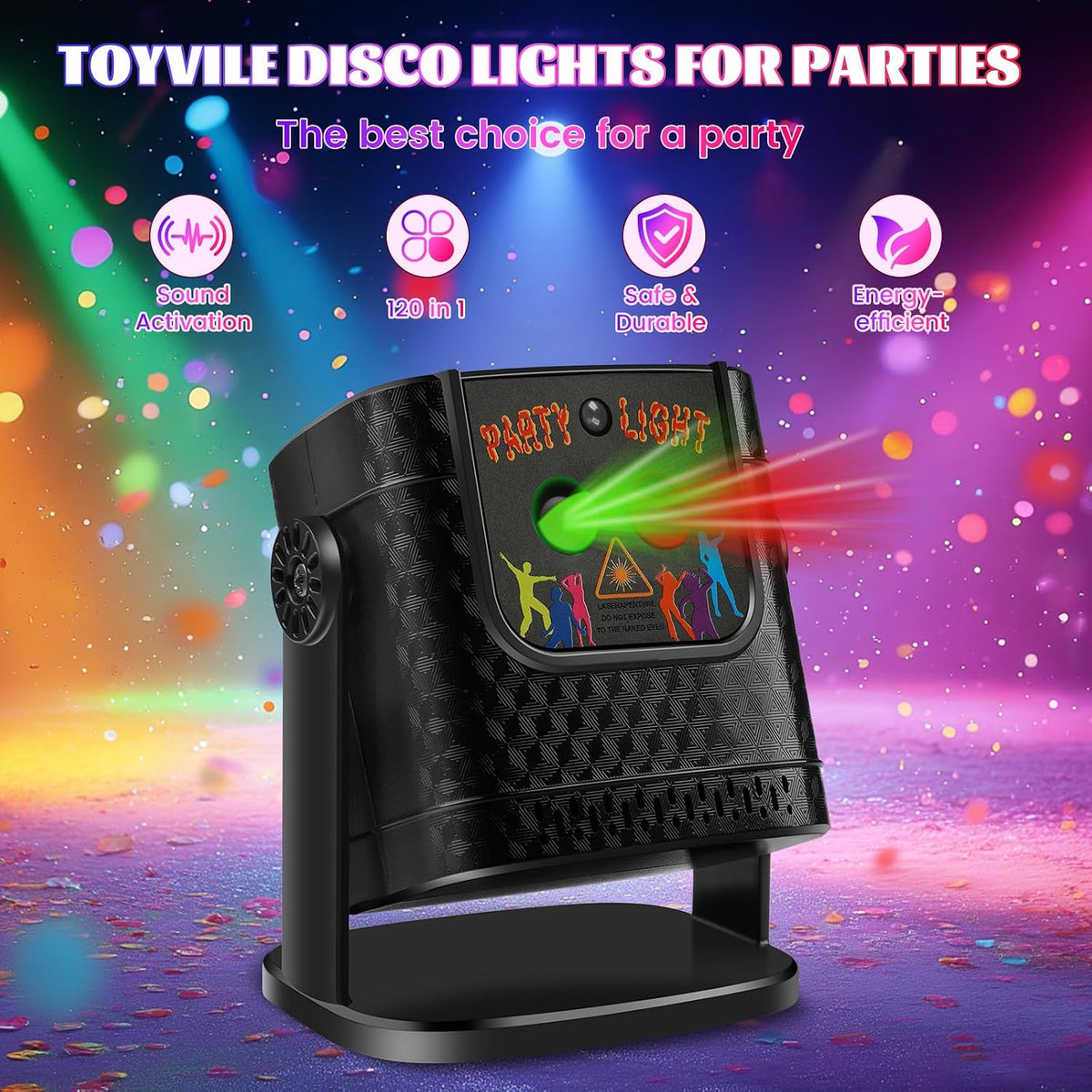 Disco Lights,  Disco Ball Light Disco Lights for Parties, 120-In-1 Mini Dj Party Lights, Remote Control & Sound Activation, Stage Lights for Home Parties Birthday KTV Bar Christmas