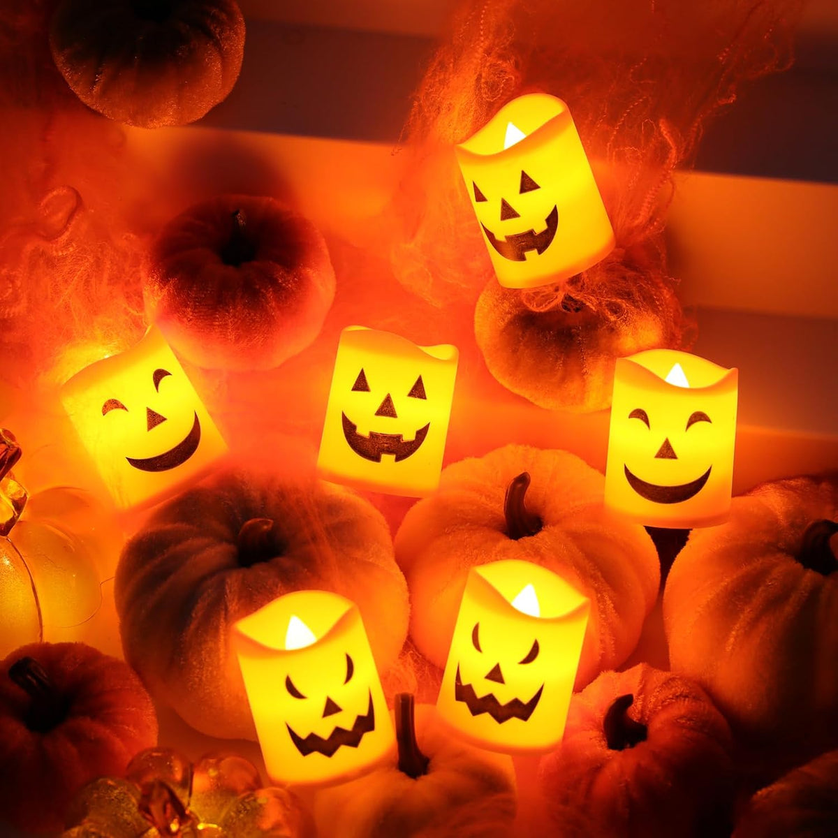 6 Pack Halloween Battery Tea Lights