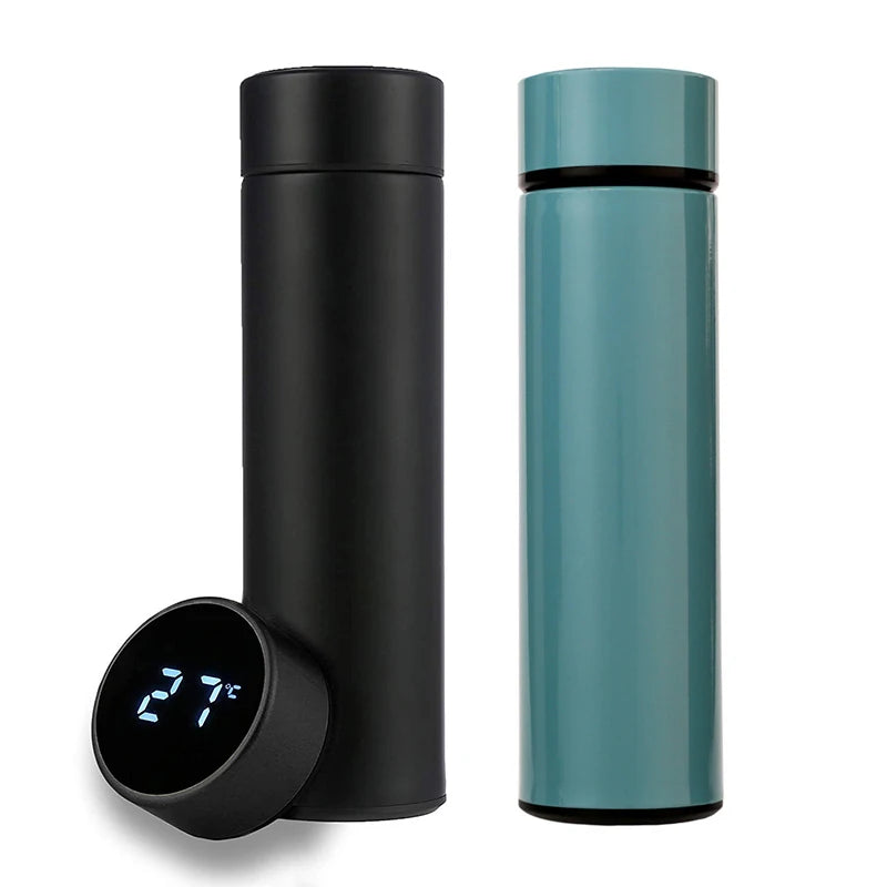 Smart Stainless Steel Water Bottle - Leak Proof, Double Walled, with LCD Temperature Display for Hot & Cold Drinks