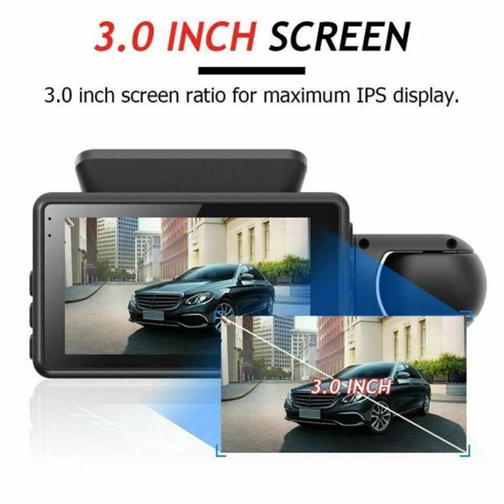 HD 1080P Dual Lens Dash Cam – Front & Rear Car Camera with G-Sensor